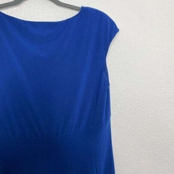 Lauren Ralph Lauren Women's Plus Size 14 Blue Short Sleeve V-Neck Causal Dress - Picture 10 of 13